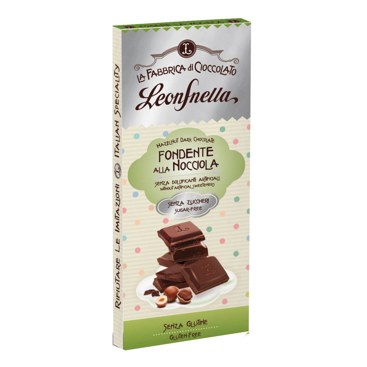 Leone LeonSnella Tavoletta Cioccolato Fondente Nocciola Senza Zucchero 75g  