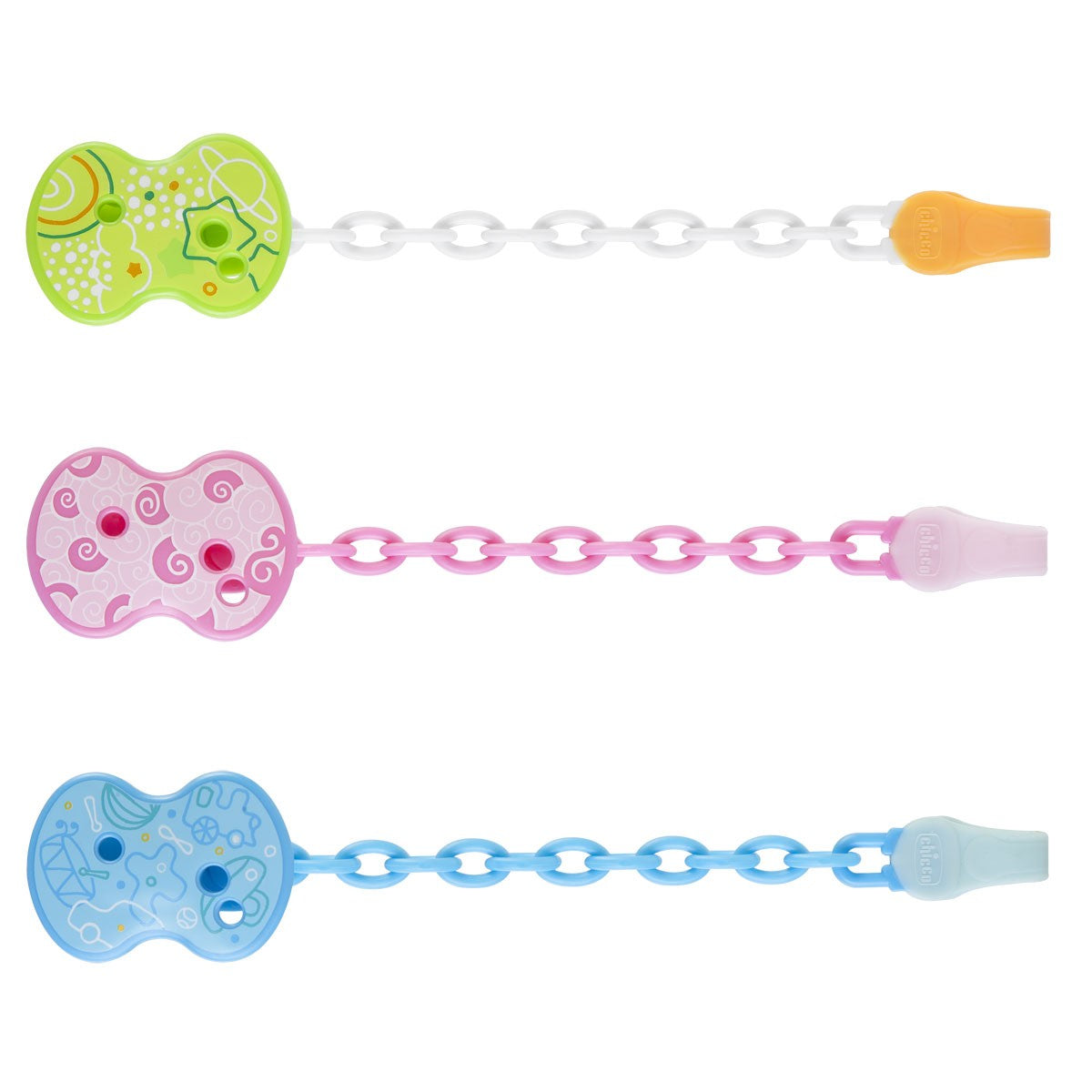 Chicco Clip Con Catenella Per Succhiotto Mix Color