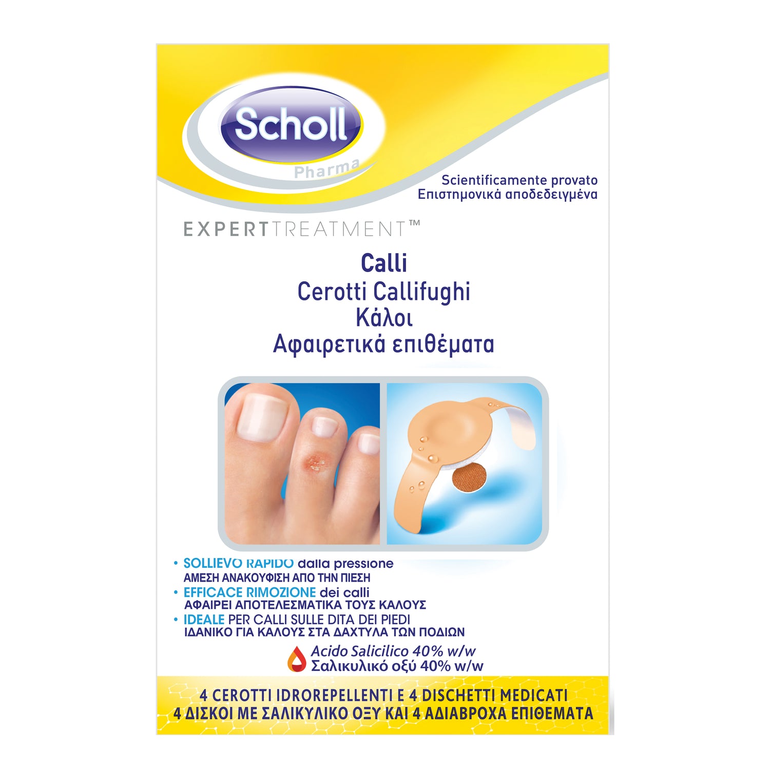 Scholl Cerotti Callifugo Trattamento Rimozione E Protezione Dei Calli 4 Pezzi