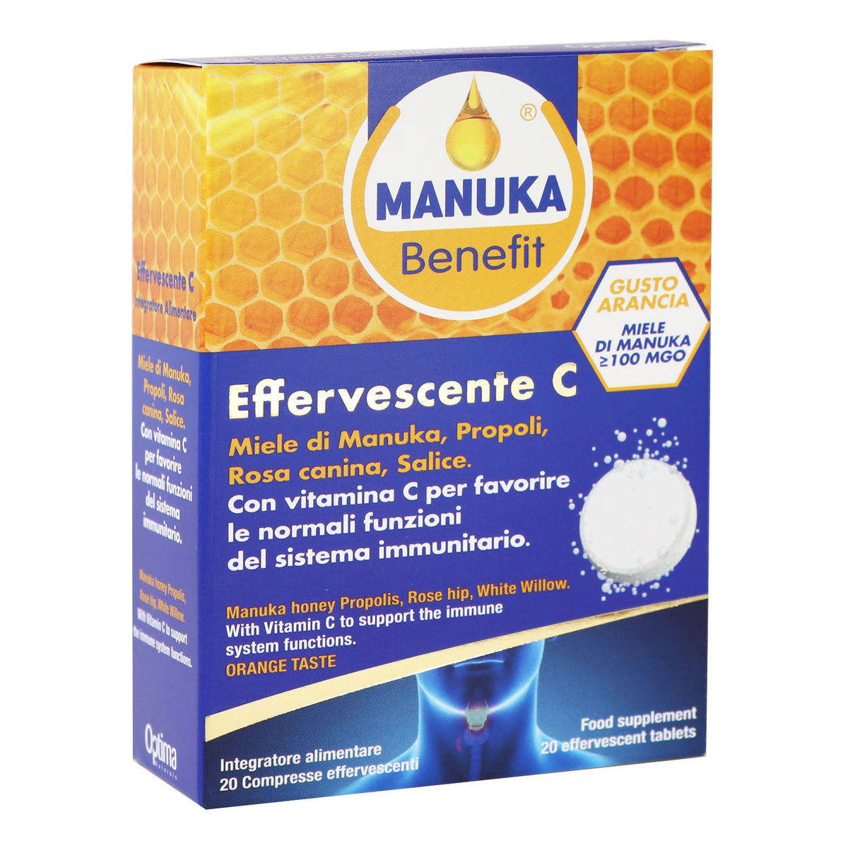 Manuka Benefit | Integratore Effervescente C Sistema Immunitario | 20 Compresse  