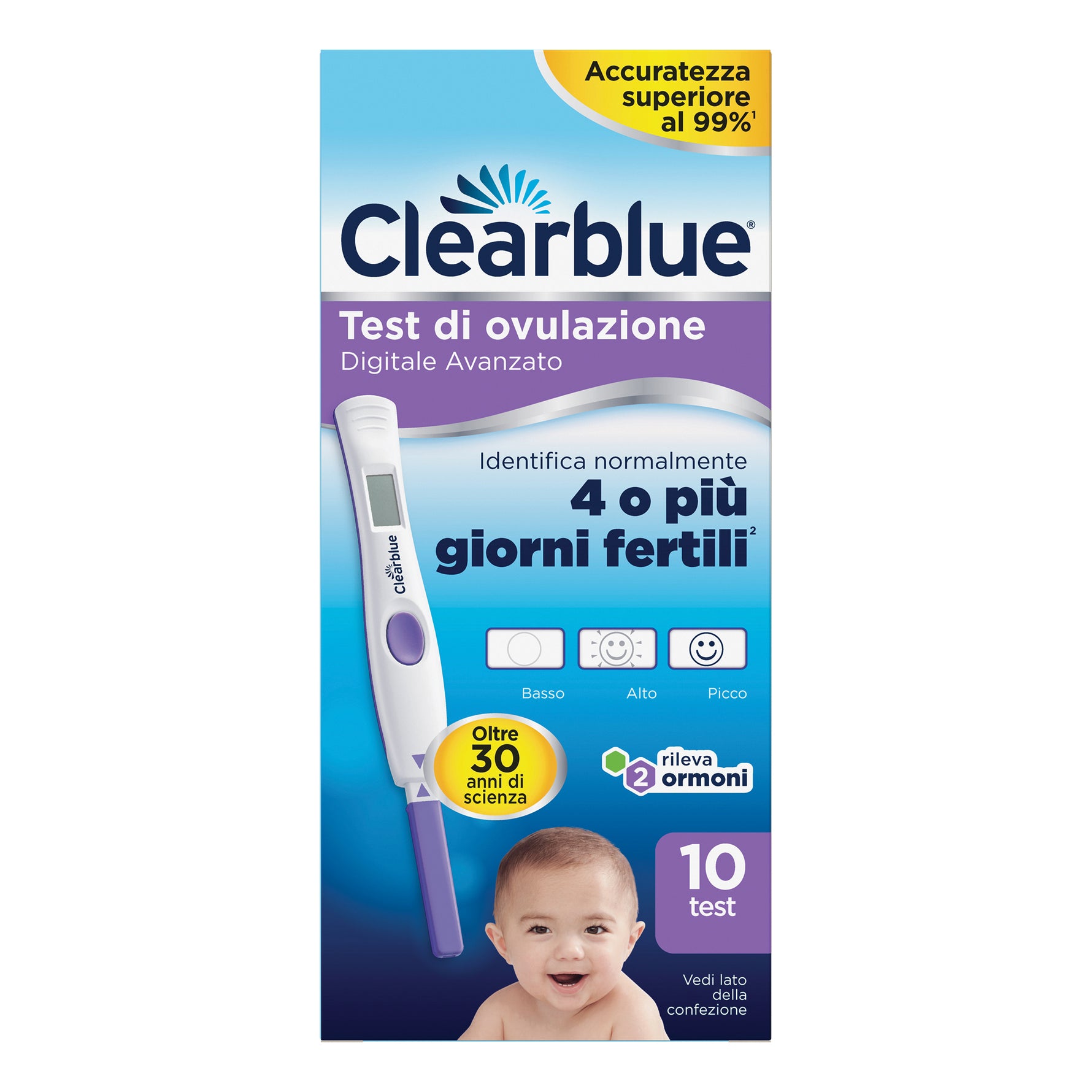 Clearblue Test Di Ovulazione Digitale Avanzato 10 Pezzi
