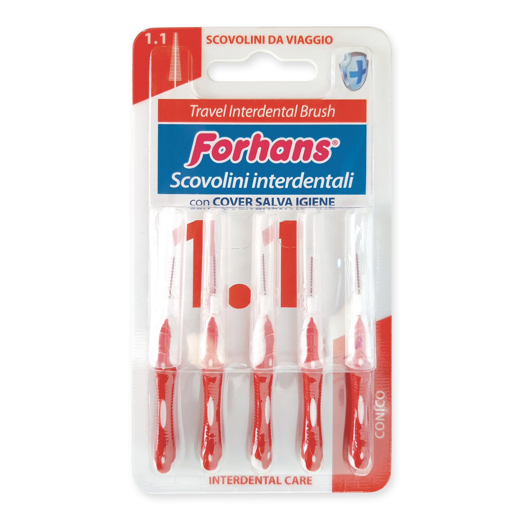 Forhans Travel Interdental Brush | Scovolini Conici 1,1 mm | 5 Pz
