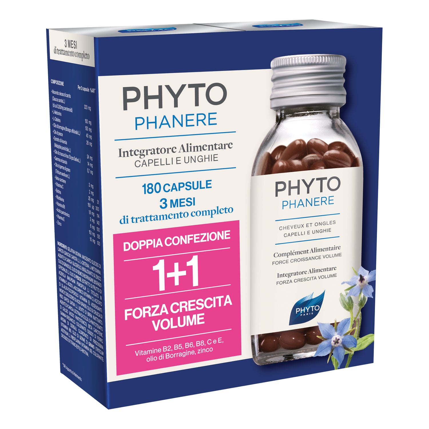 Phyto Phytophanere Integratore Rinforzante Capelli Unghie Duo Pack 90 + 90 Capsule