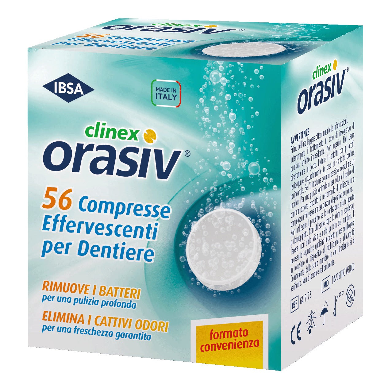 Orasiv Clinex | Compresse Effervescenti Pulizia Dentiera | 56 Pezzi

