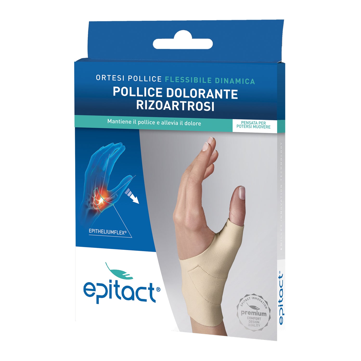 Epitact Ortesi Flessibile Pollice Dolorante Rizoartrosi Mano Sinistra Taglia M
