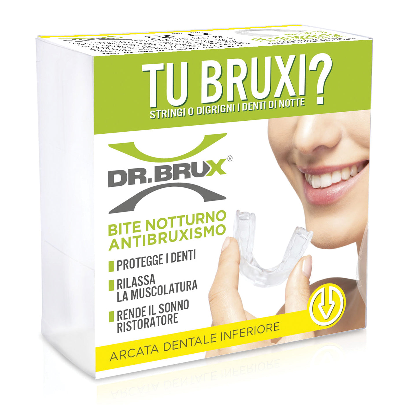 DR. BRUX® Bite Notturno Antibruxismo Arcata Dentale Inferiore