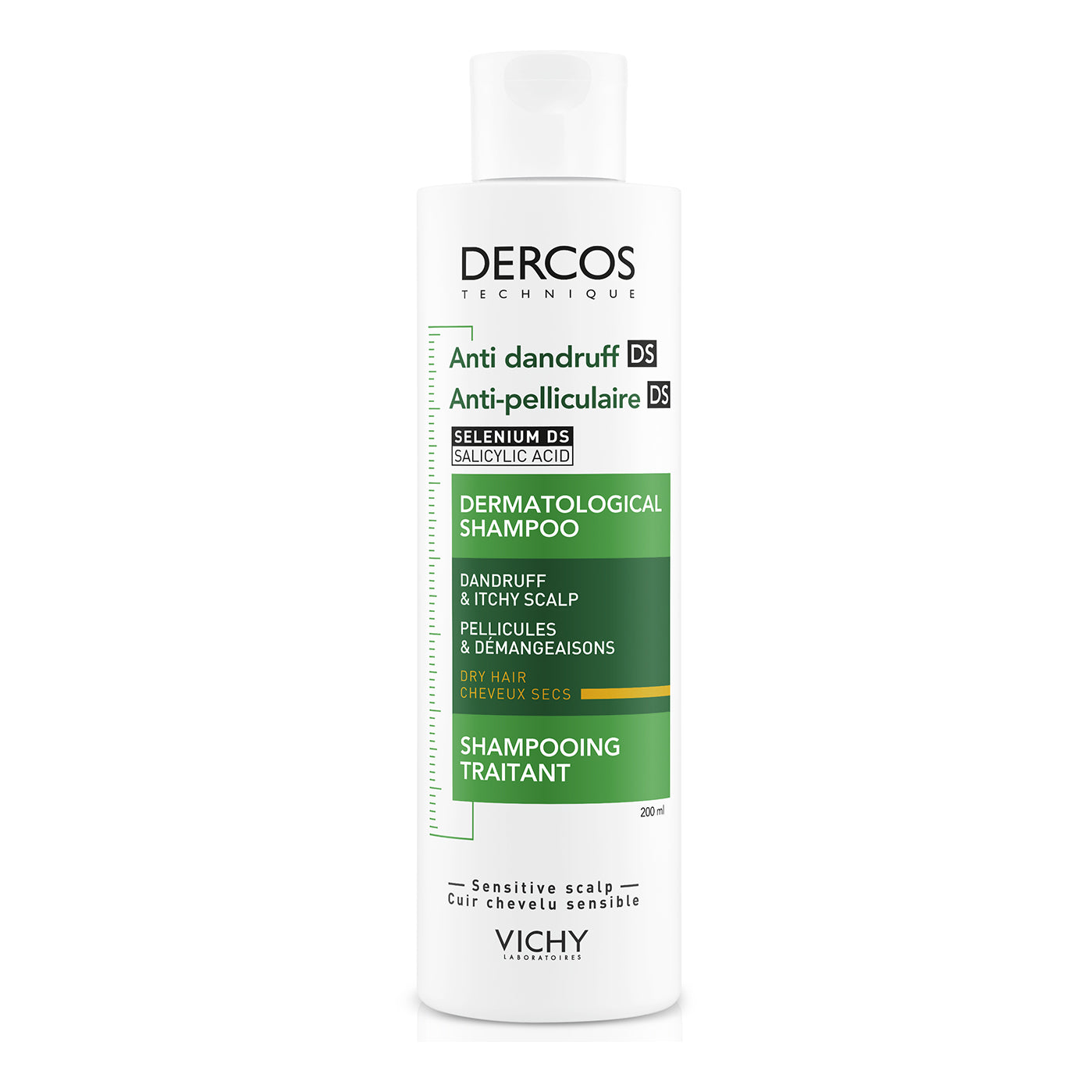 Vichy Dercos Anti-Forfora Ds - Shampoo Trattante Forfora Prurito Capelli Secchi 200ml