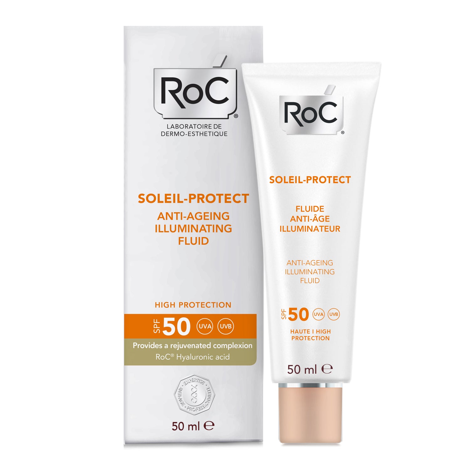 Roc Soleil Protect Fluida Viso Anti Età Illuminante SPF50+ 50ml