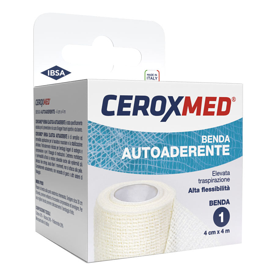 Ceroxmed | Benda Elastica Autoaderente 4 cm x 4 m | 1 Pezzo