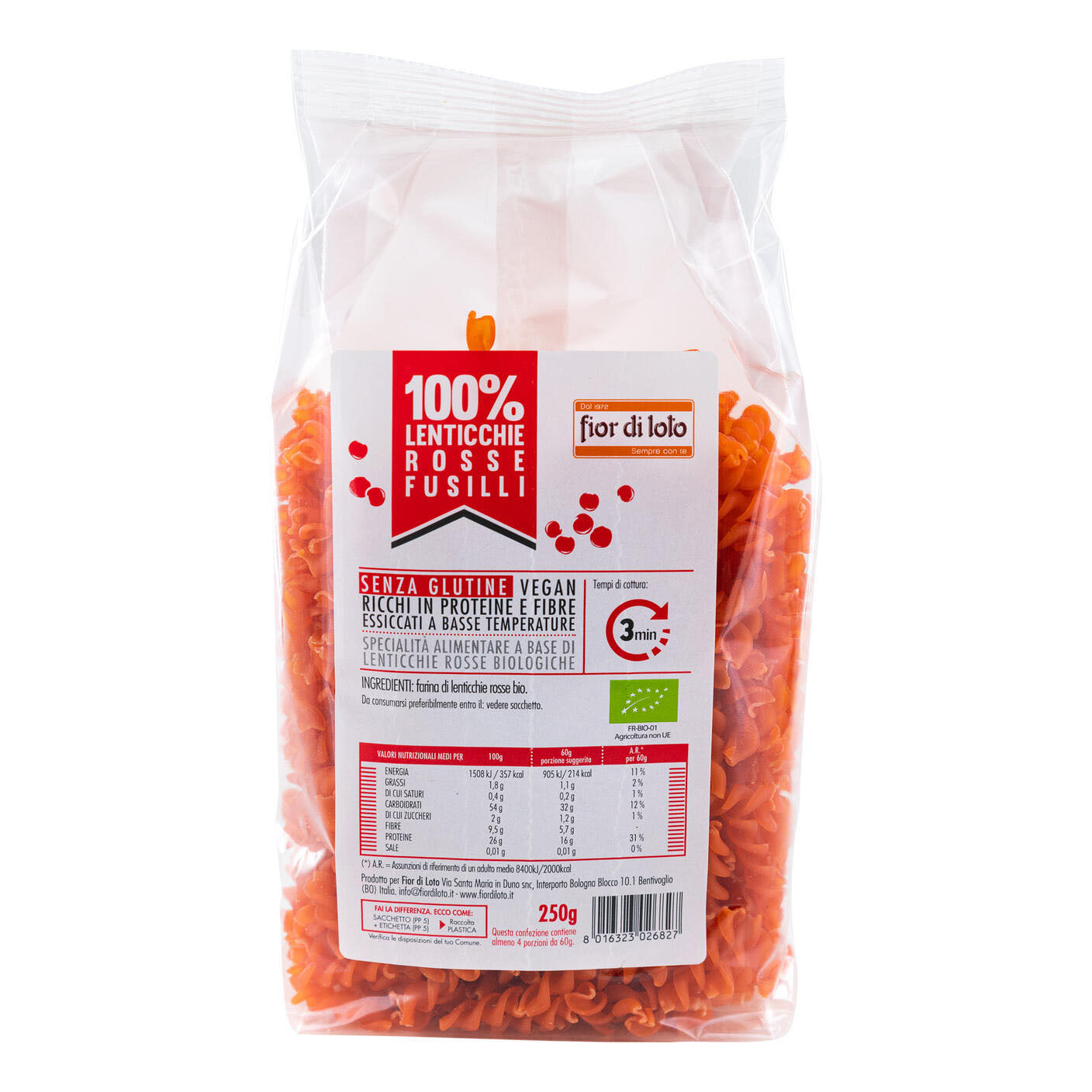FUSILLI LENTICCHIE ROSSE BIO
