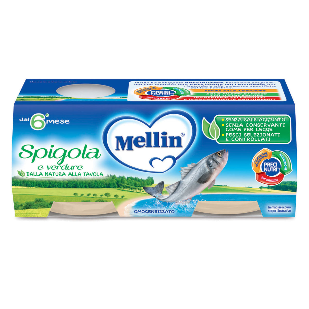 MELLIN OMOG SPIGOLA 2X80G  