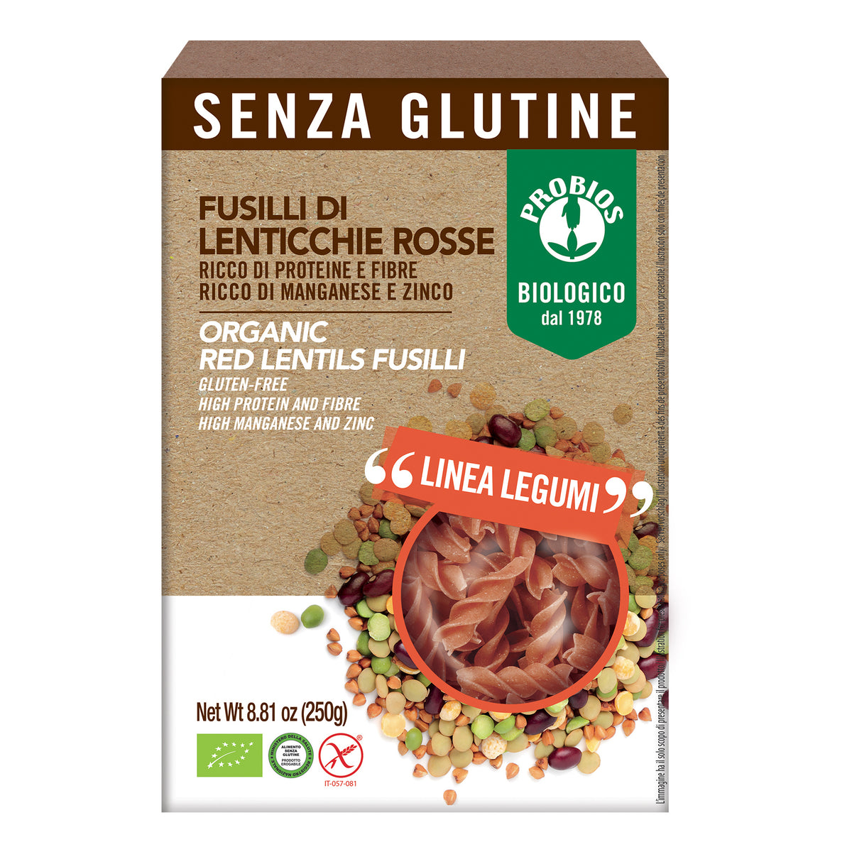 FUSILLI 100% LENTICCHIE ROSSE  