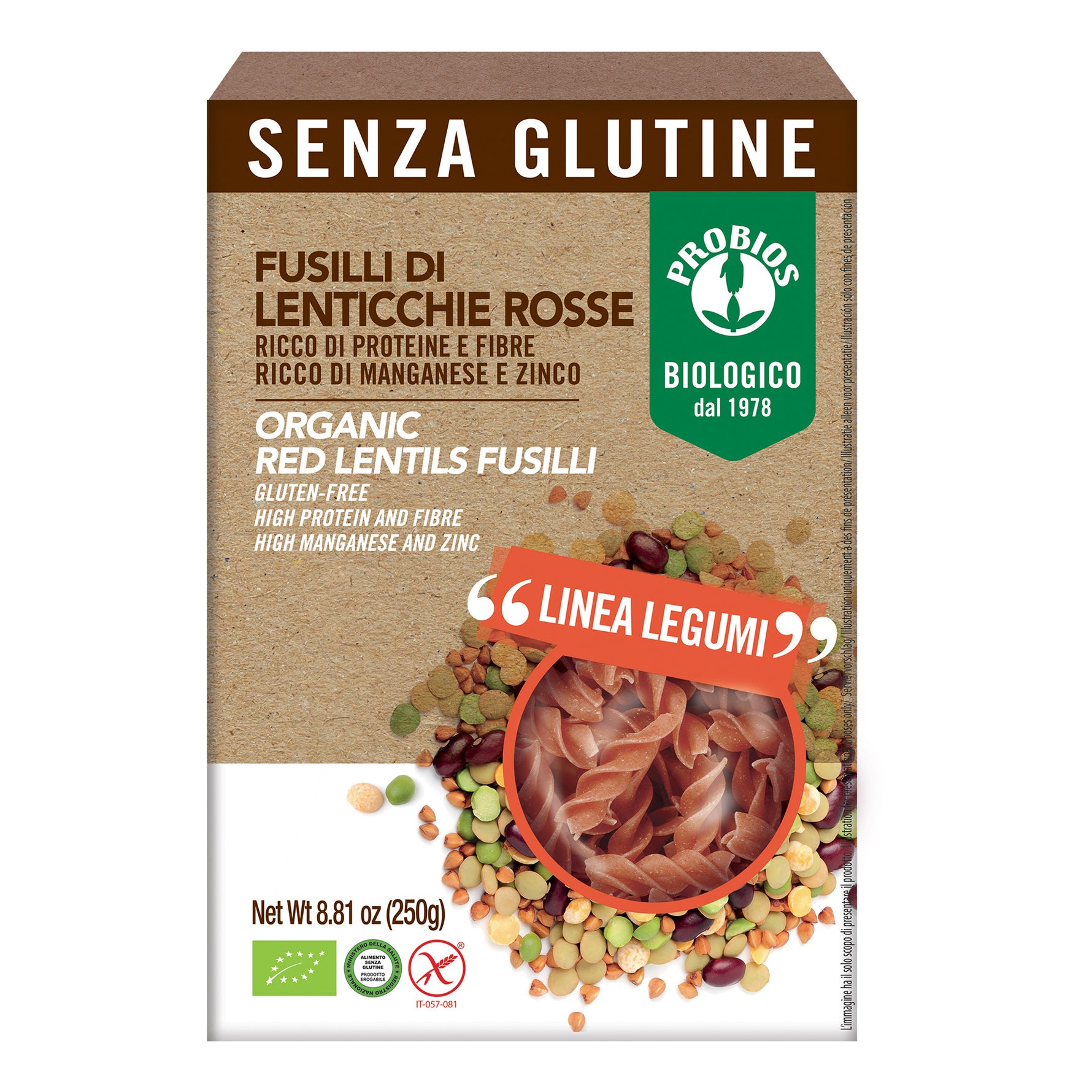 FUSILLI 100% LENTICCHIE ROSSE
