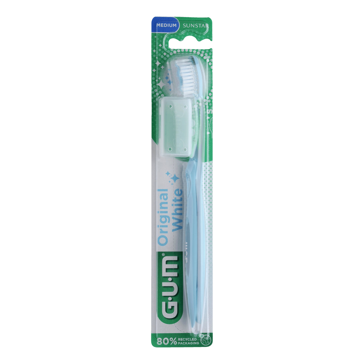 GUM Original White 563 | Spazzolino Anti-Macchia con Setole in Elastomero  