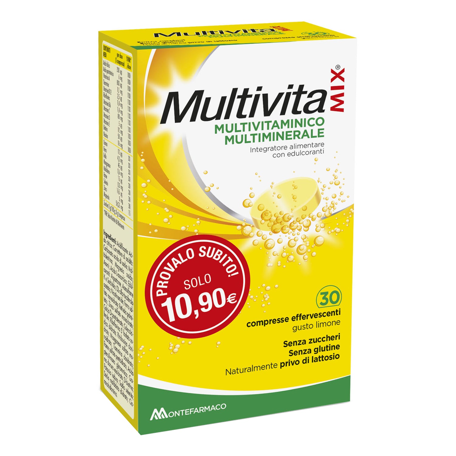 Multivitamix Senza Zucchero - Integratore Multivitaminico E Multiminerale 30 Compresse Effervescenti