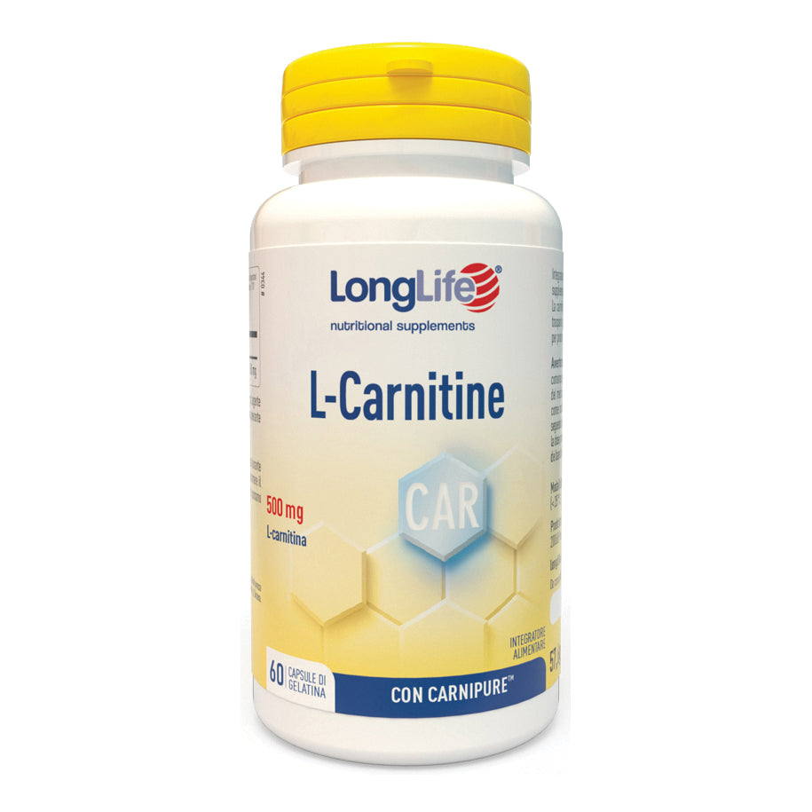 LongLife L-Carnitine | Integratore L-Carnitina 500mg | 60 Capsule