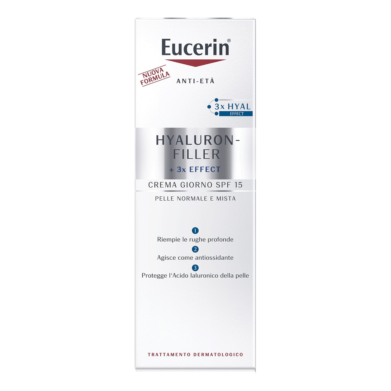 Eucerin Hyaluron-Filler + 3x Effect Crema Giorno Anti-Età Spf15 Pelli Normali E Miste 50ml