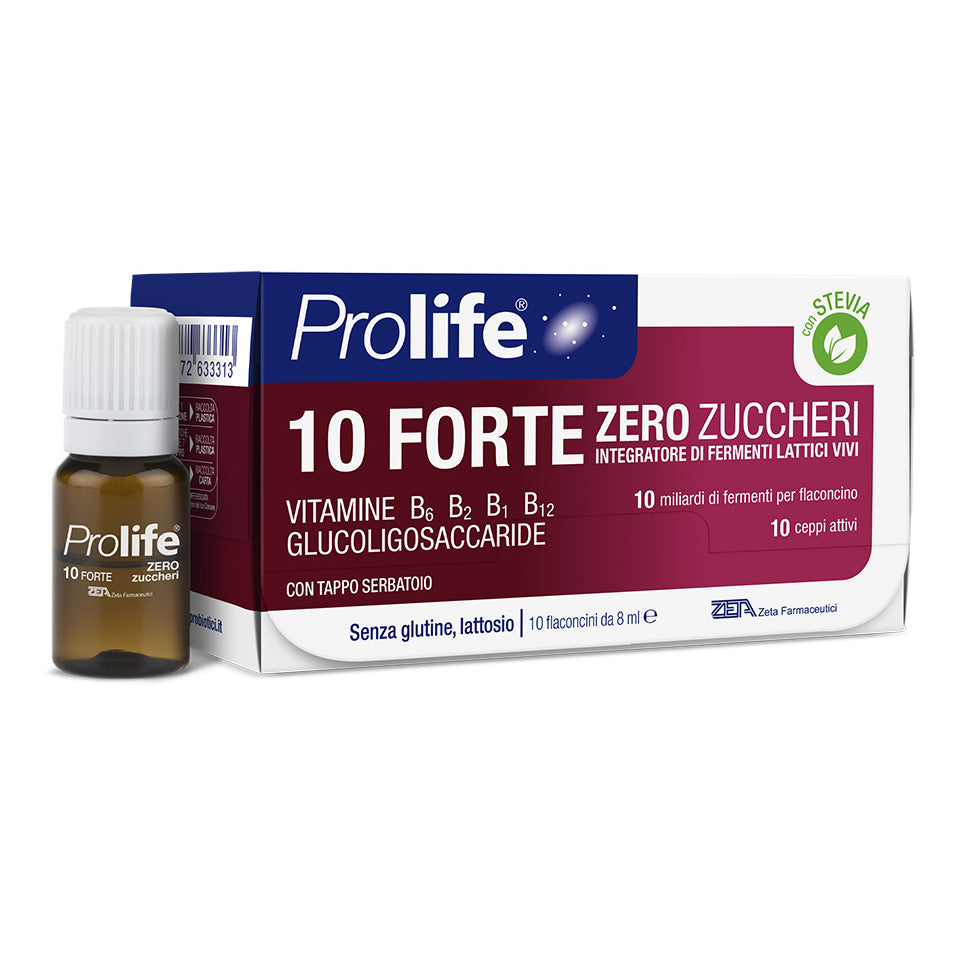 Prolife 10 Forte Zero Zuccheri - Integratore Di Fermenti Lattici 10 Flaconcini 8ml