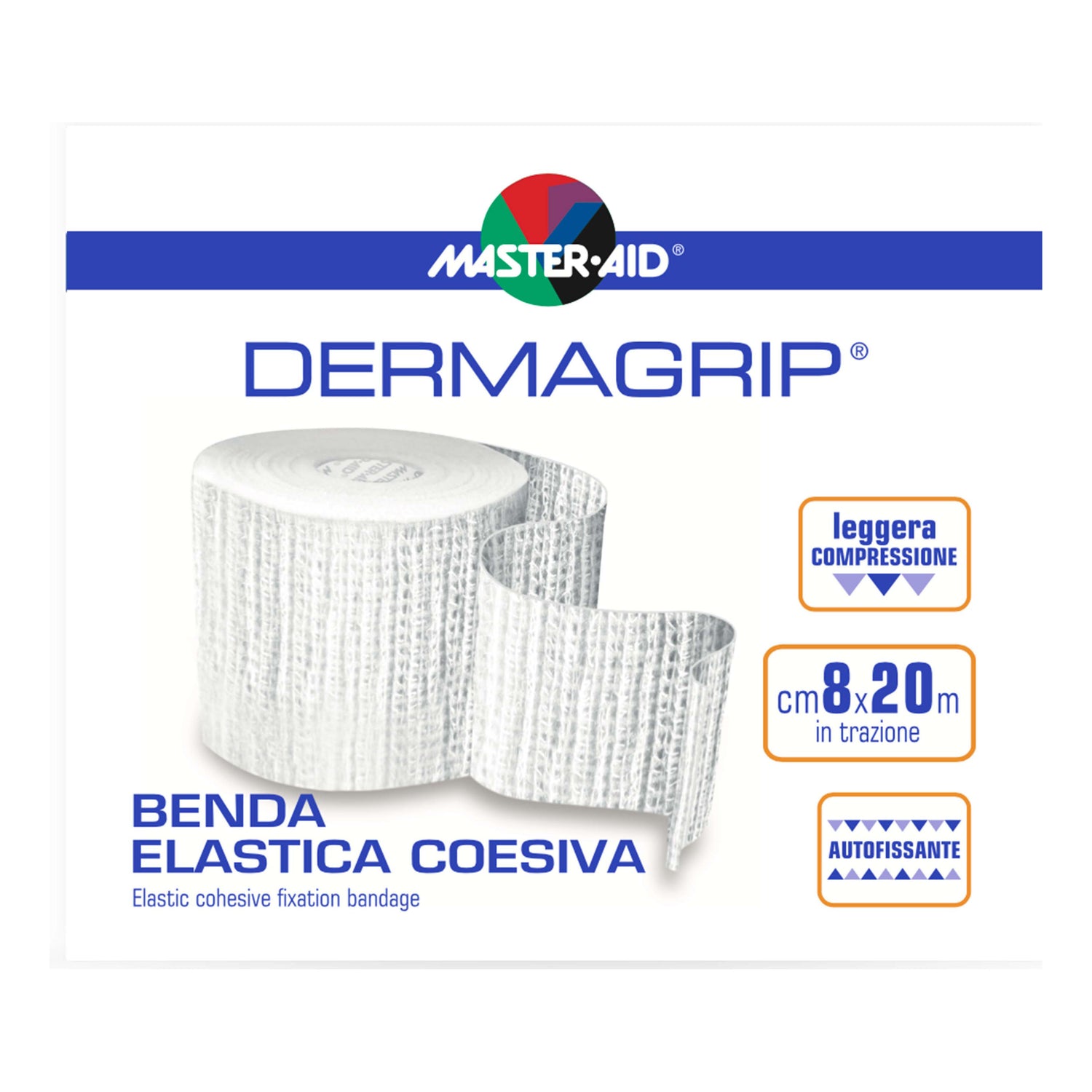 Master Aid Dermagrip Benda-Garza Elastica Autobloccante 8cm X 20m