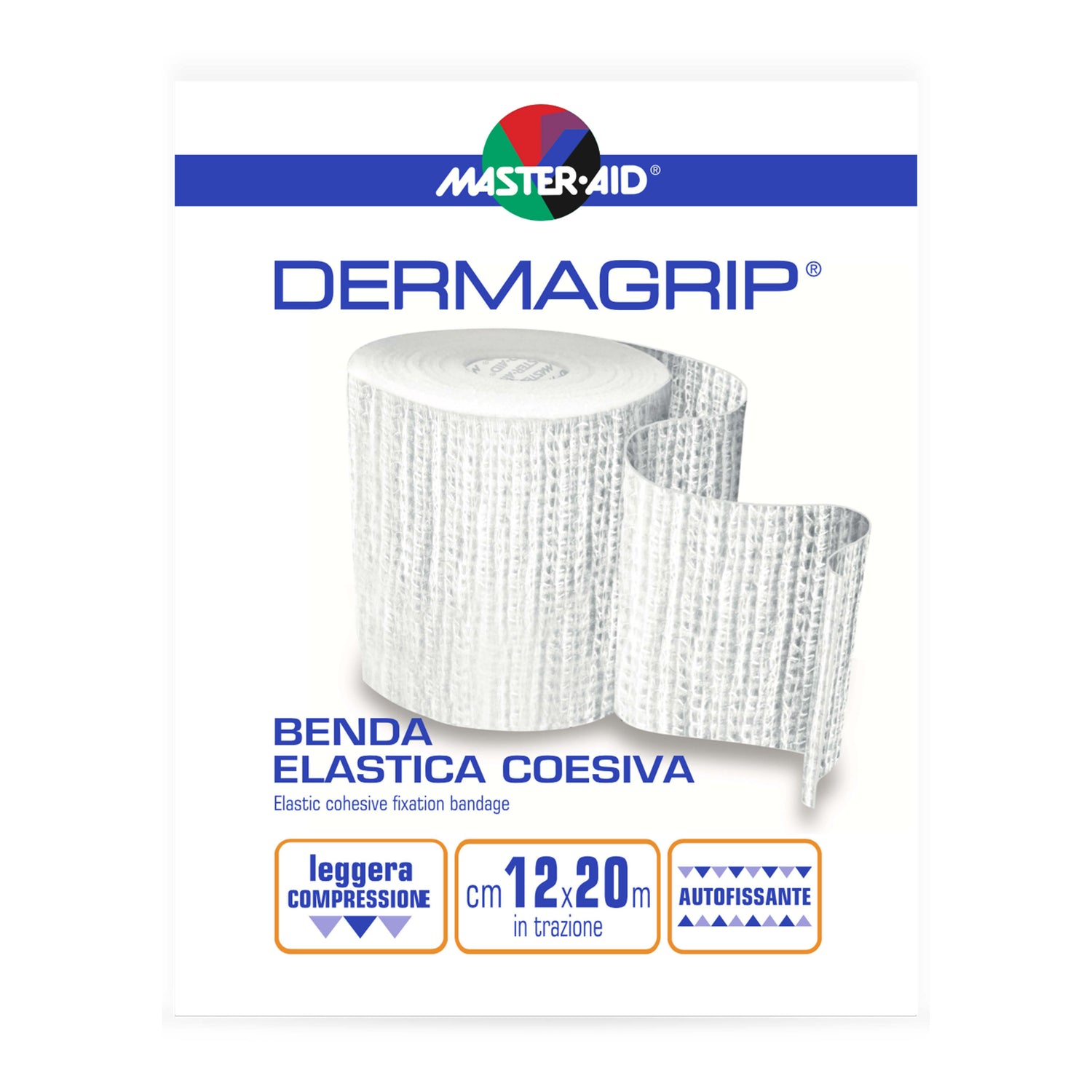 Master Aid Dermagrip Benda-Garza Elastica Autobloccante 12cm X 20m