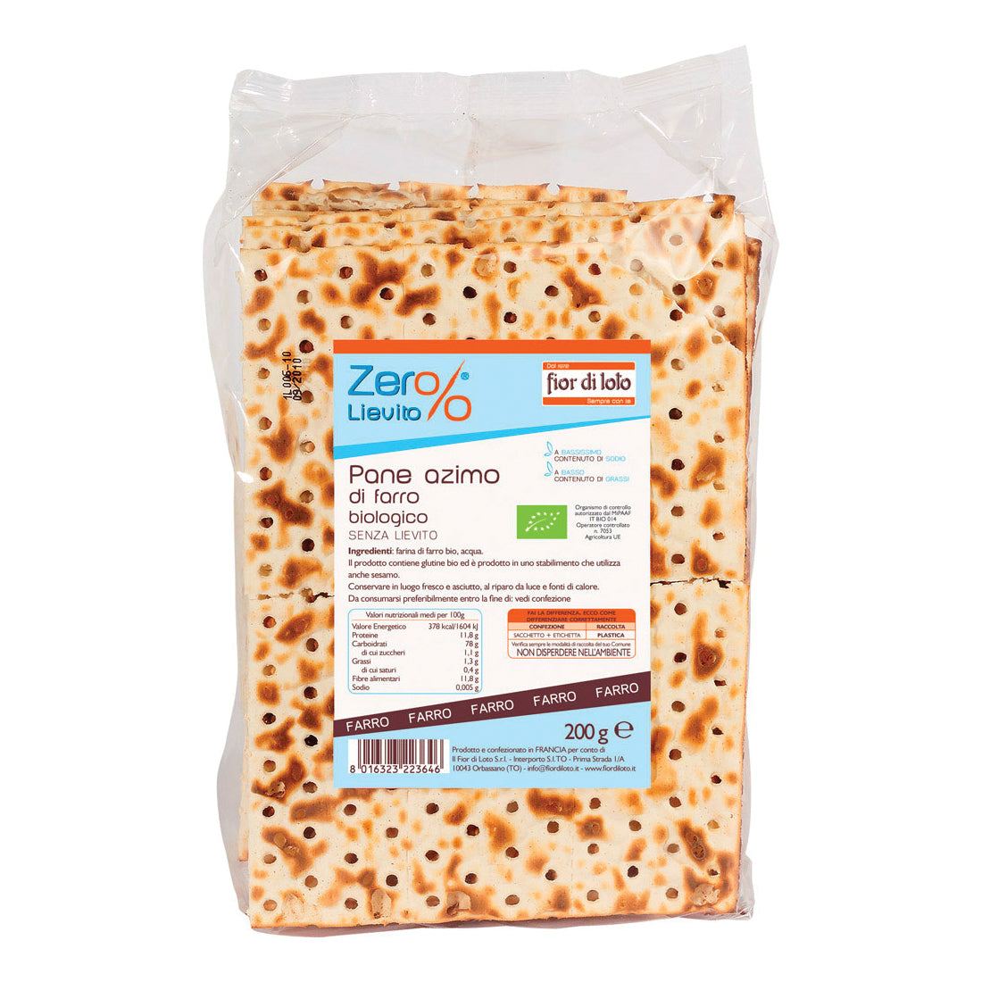 Zero% G Pane Azzimo Farro 200g  