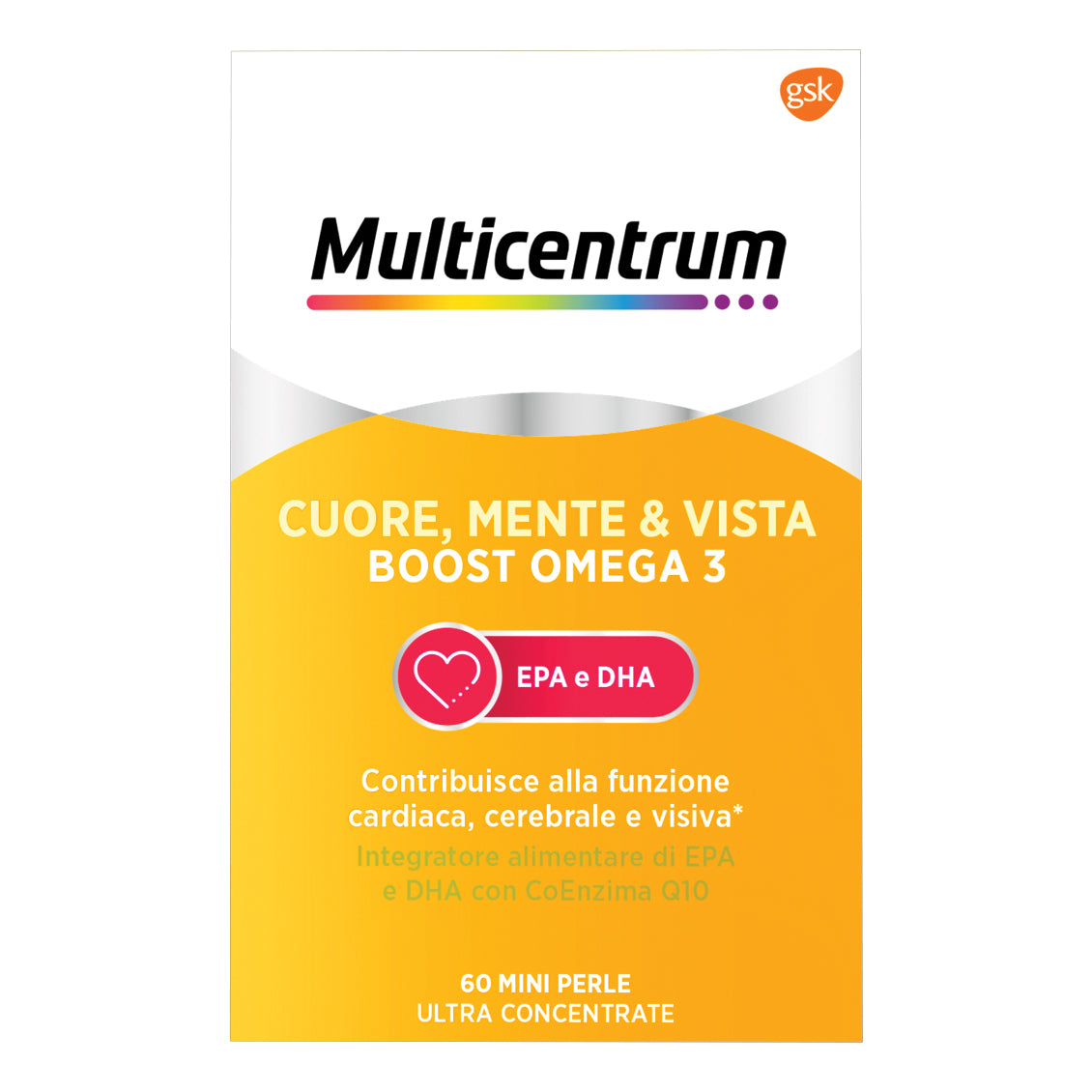 Multicentrum Cuore Mente E Vista Boost Omega 3 60 Mini Perle  