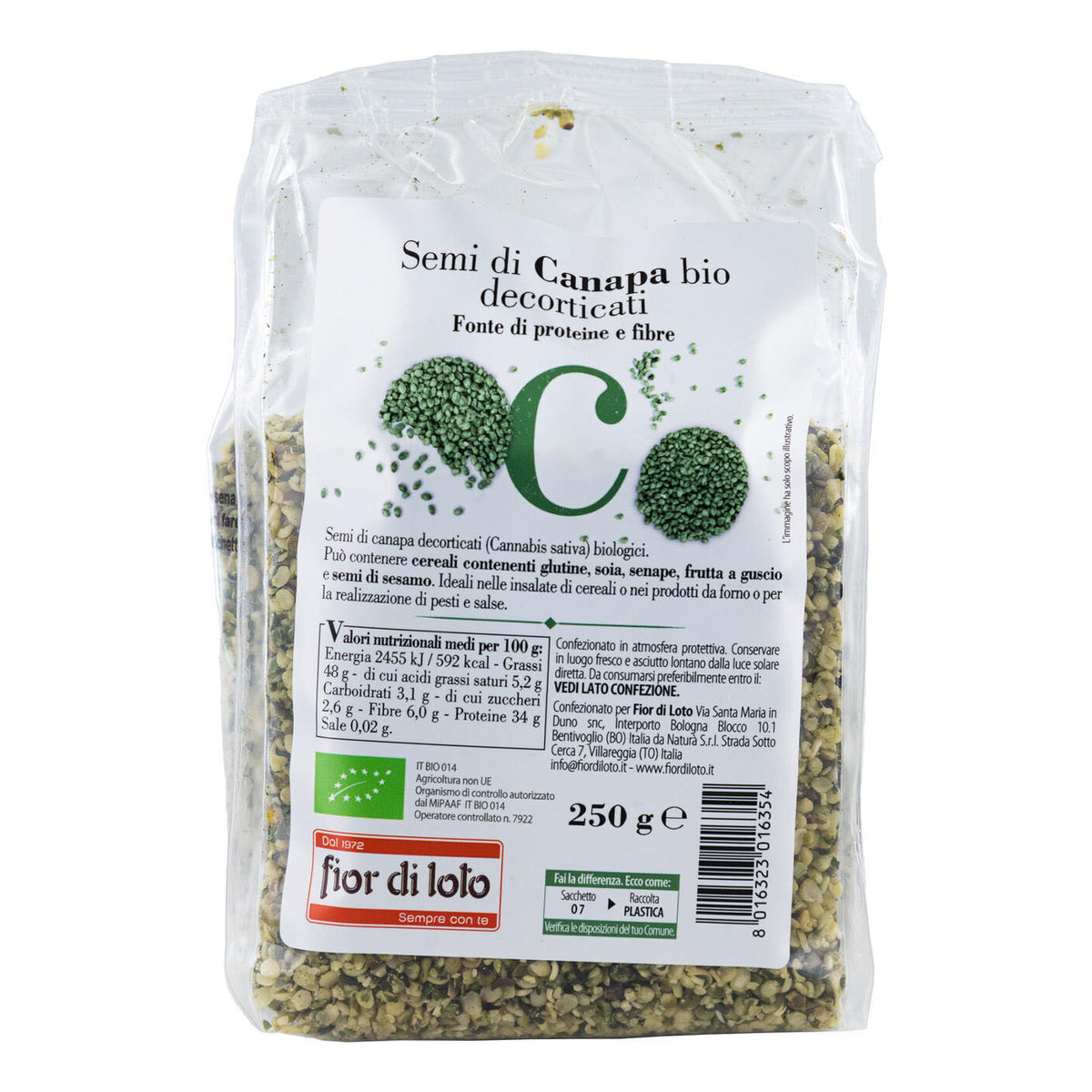 SEMI CANAPA DECORTIC BIO 250G  