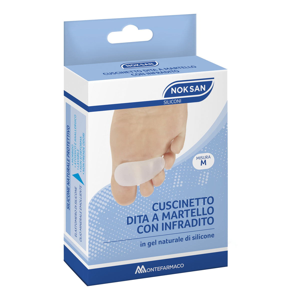 Noksan Cuscinetto Dita A Martello Con Infradito In Gel Naturale Di Silicone Taglia M 2 Pezzi  