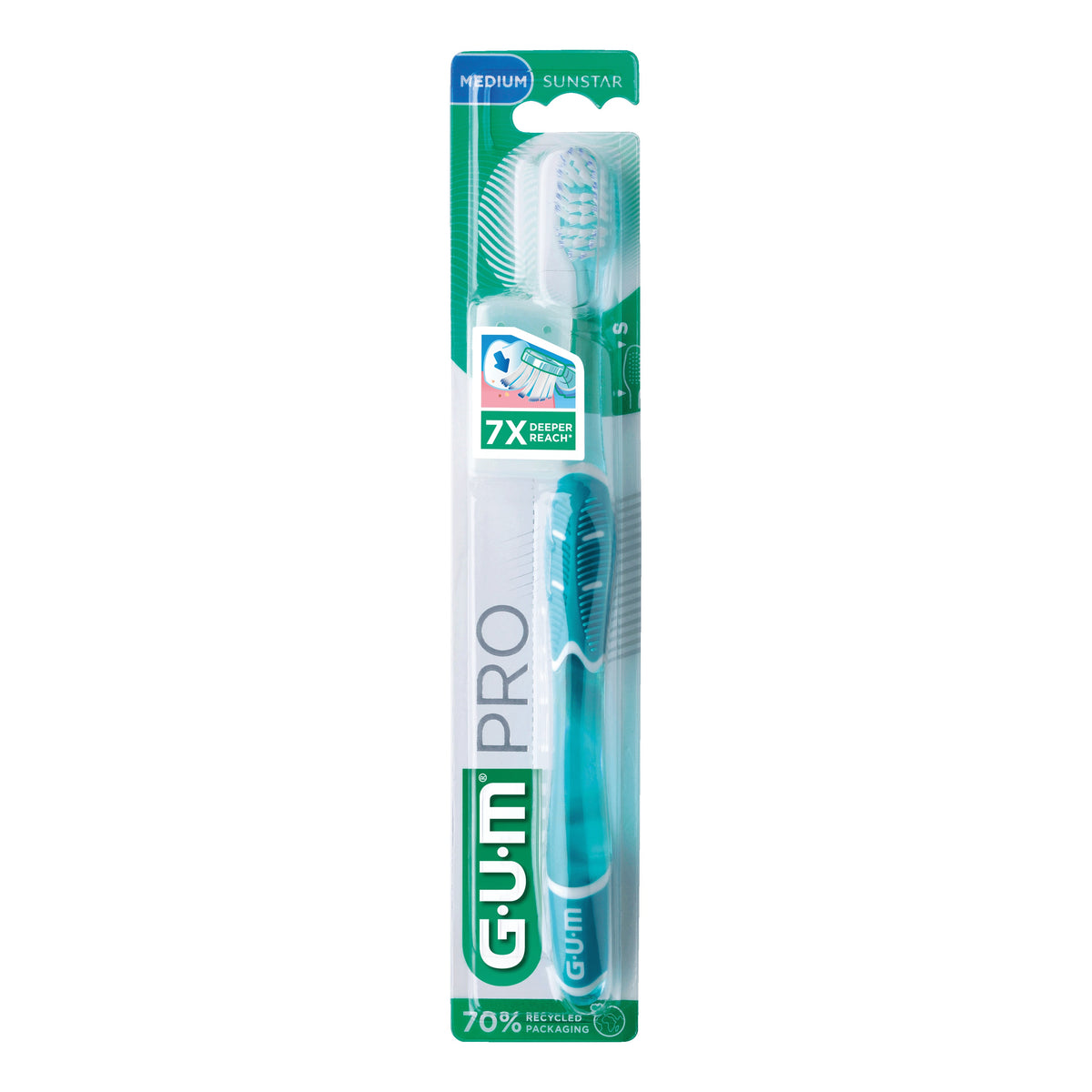 GUM PRO 528 | Spazzolino Compatto Medio per Gengive Sensibili  