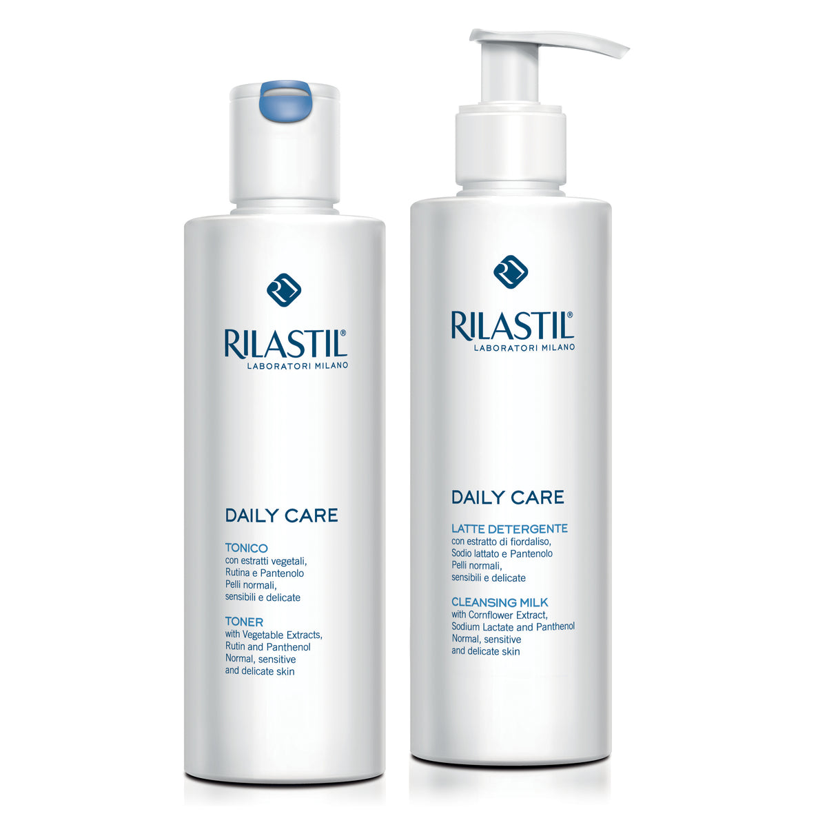 Rilastil Daily Care Latte Detergente 250 ml + Tonico 250 ml - Tutti i Tipi di Pelle -  