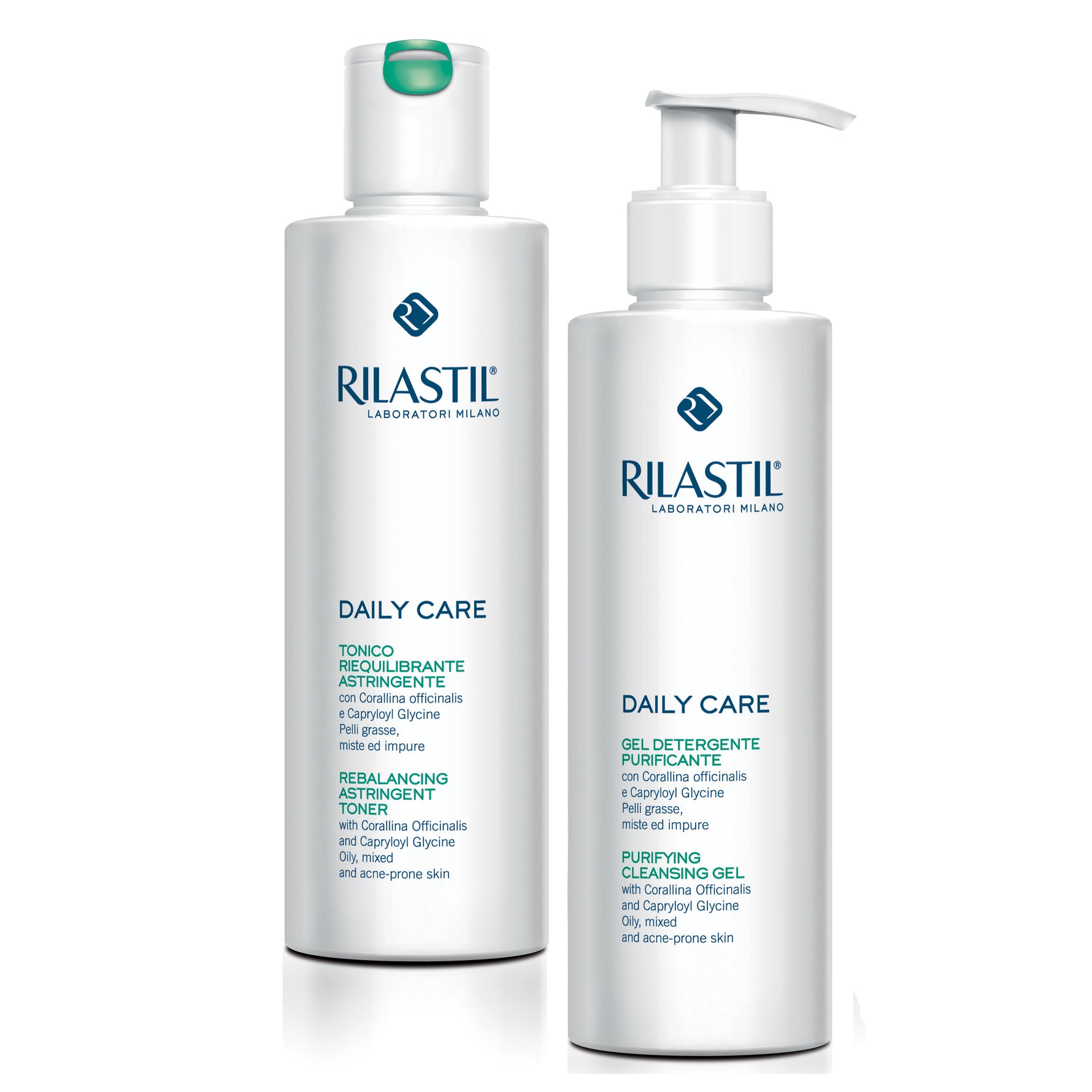 Rilastil Daily Care Gel Detergente purificante 250 ml + Tonico astringente riequilibrate 250 ml - Pelli Grasse -
