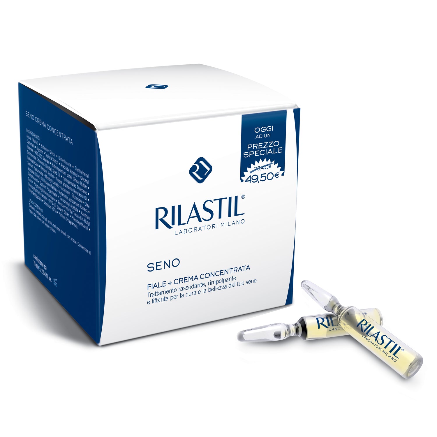Rilastil Seno Crema Concentrata 75 ml + Fiale Seno Urto 15 x 5 ml