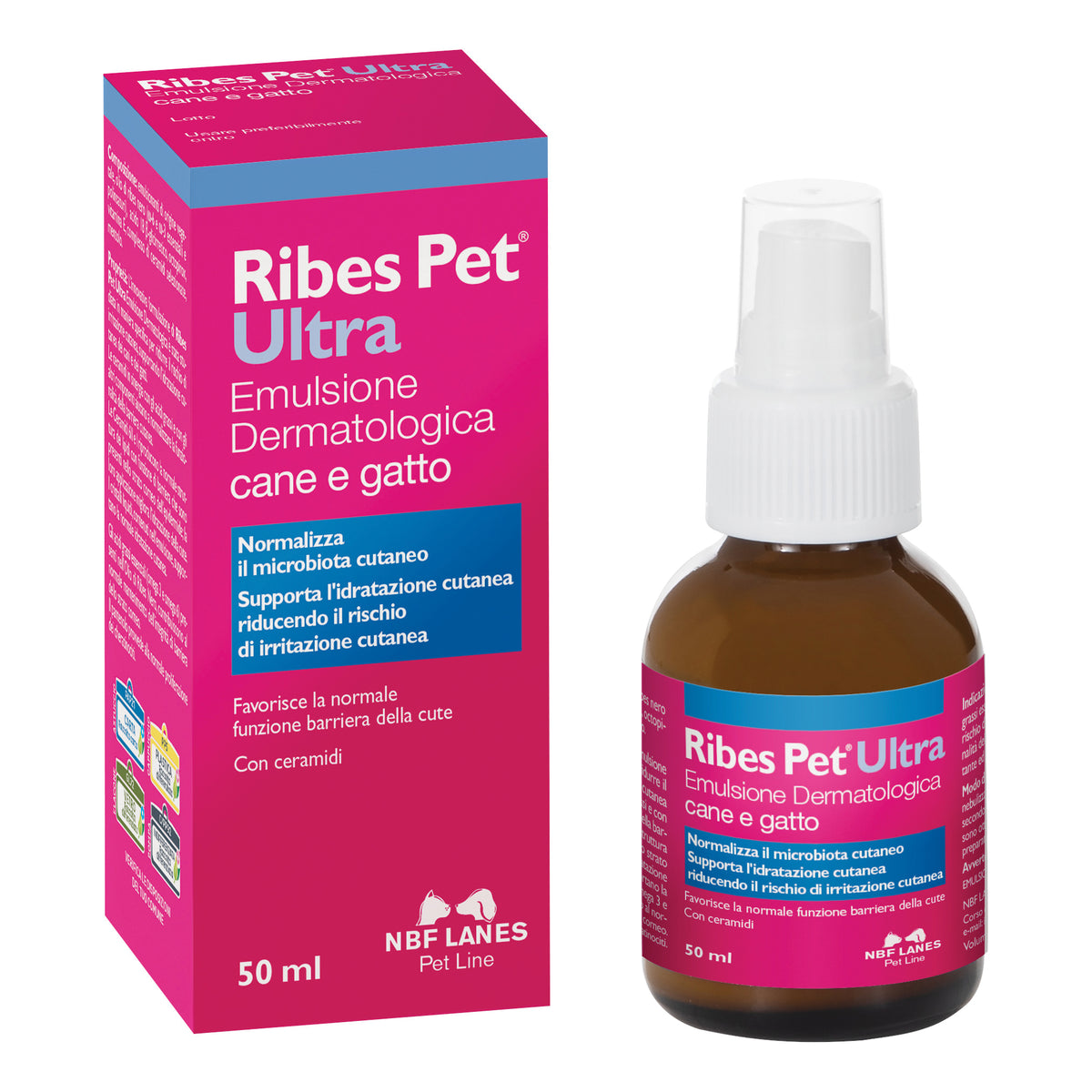 Ribes Pet Ultra | Emulsione Dermatologica Barriera Cutanea Cani Gatti | Spray 50ml  