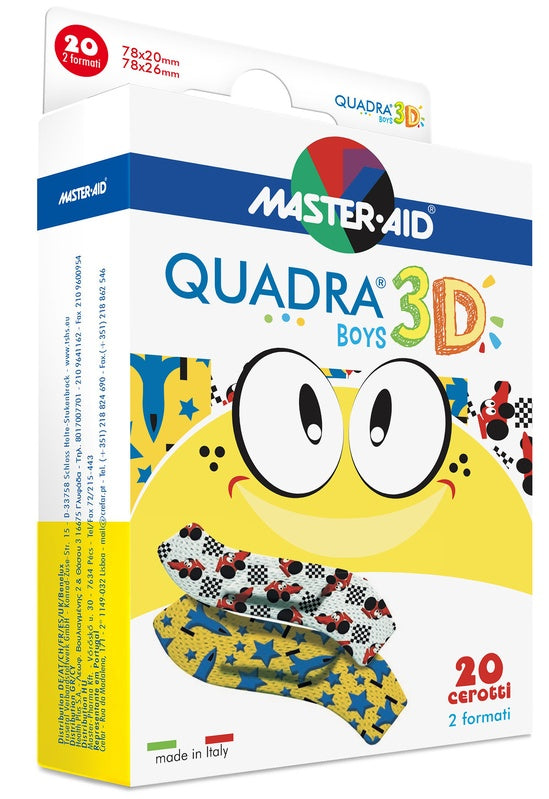 Master Aid Quadra 3d Boys Cerotti Assortiti 20 Pezzi  