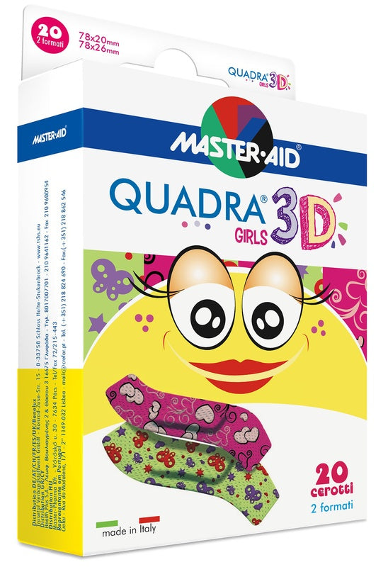Master Aid Quadra 3D Girl Cerotti Assortiti 20 Pezzi