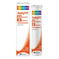 Massigen Dailyvit+ | Multivitaminico Effervescente 12 Vitamine 8 Minerali | 20 Compresse