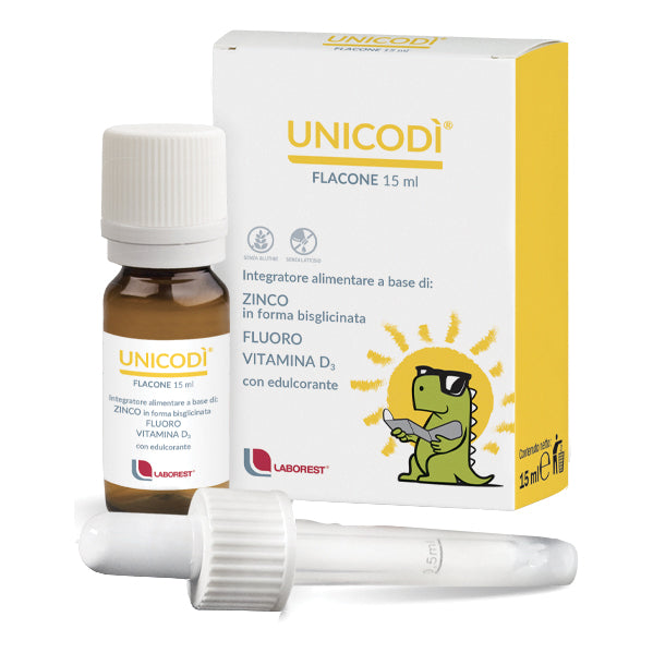 Unicodì | Gocce Vitamina D3 Zinco Fluoro Bambini | 15 ml  