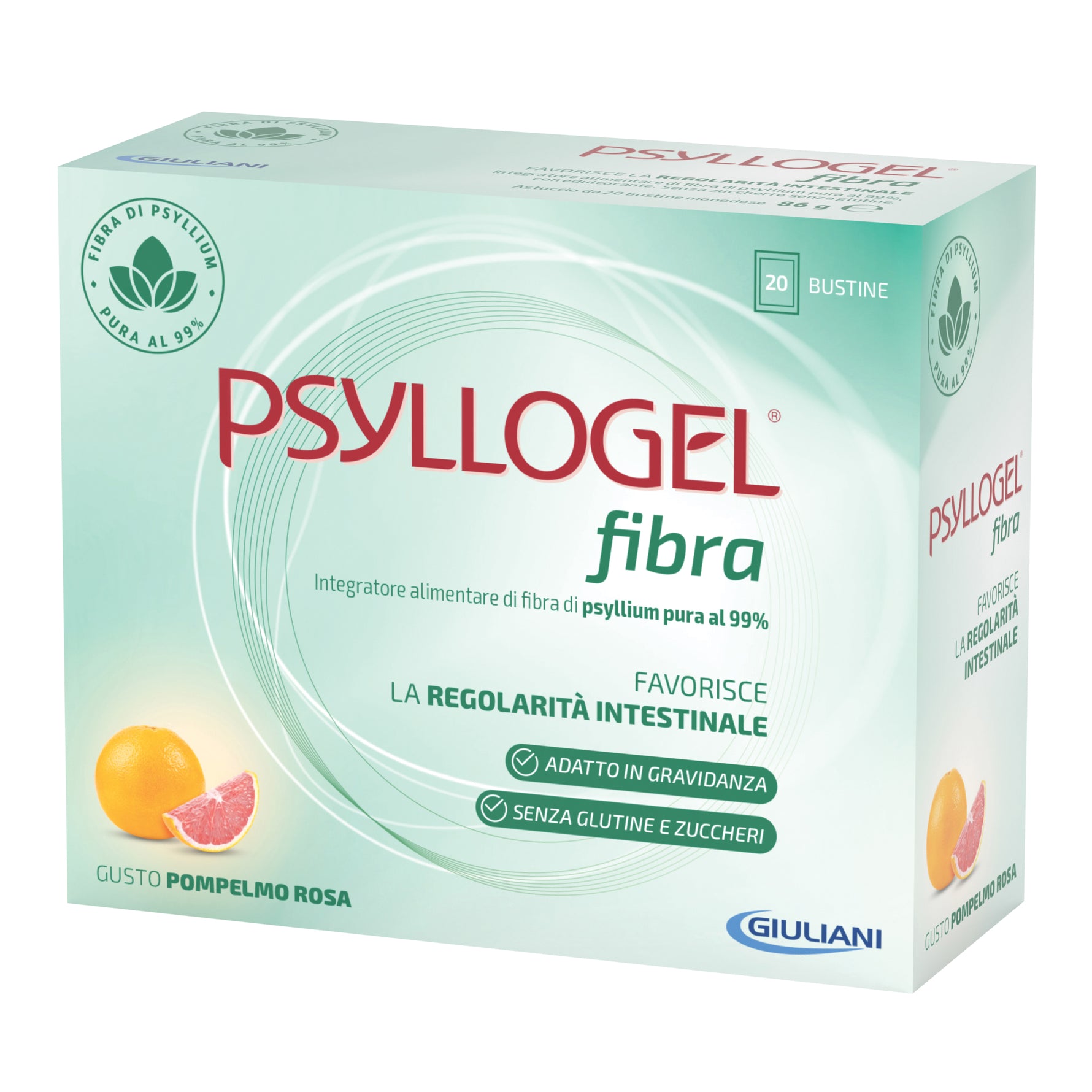 Psyllogel Fibra Psyllium gusto Pompelmo Rosa 20 bustine
