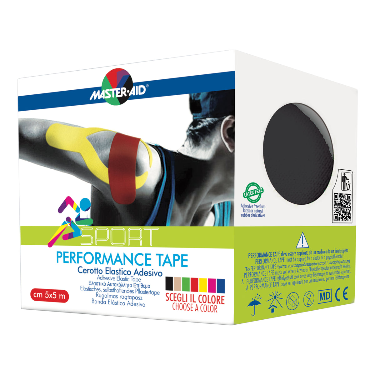 Master Aid Sport Performance Tape Black 5cm X 5mt  