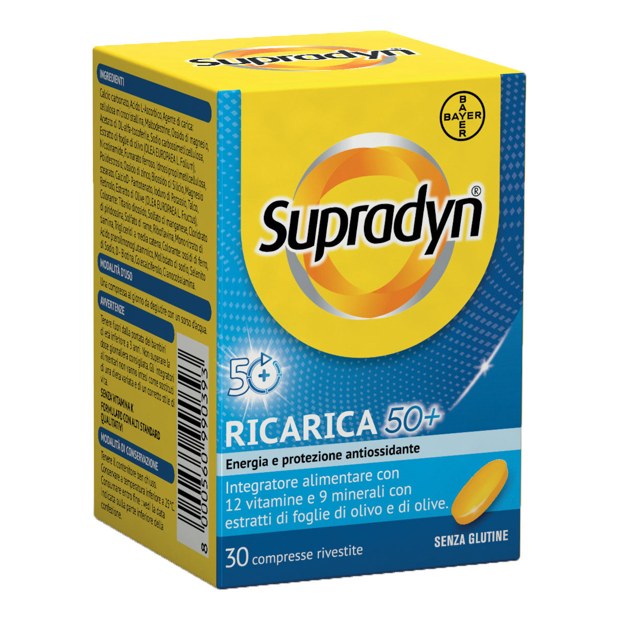 Supradyn Ricarica 50+ Anni Integratore Di Vitamine E Minerali Con Polifenoli 30 Compresse Rivestite
