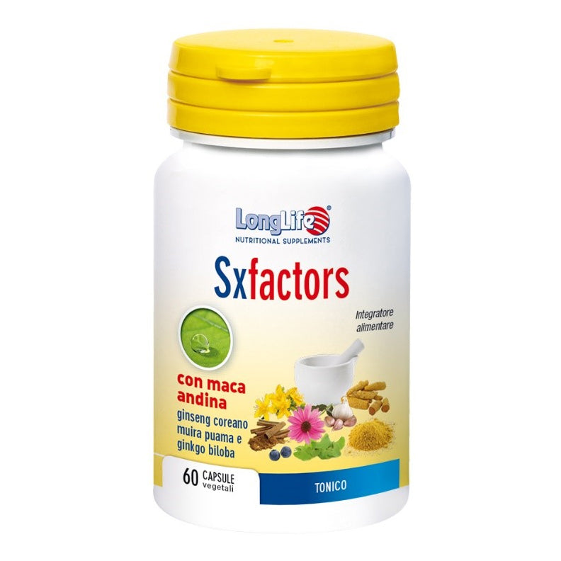 LongLife Sx Factors | Integratore Tonico Ricostituente Energia Vitalità | 60 Capsule