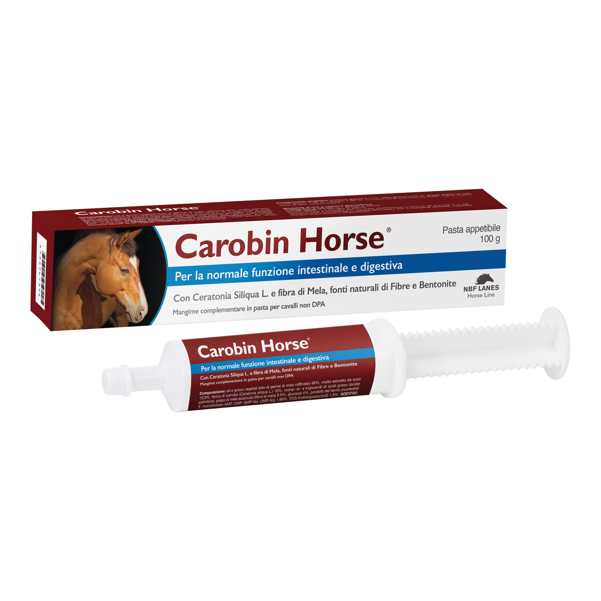 Carobin Horse | Integratore Cavalli Diarrea Intestinale | Pasta 100g  