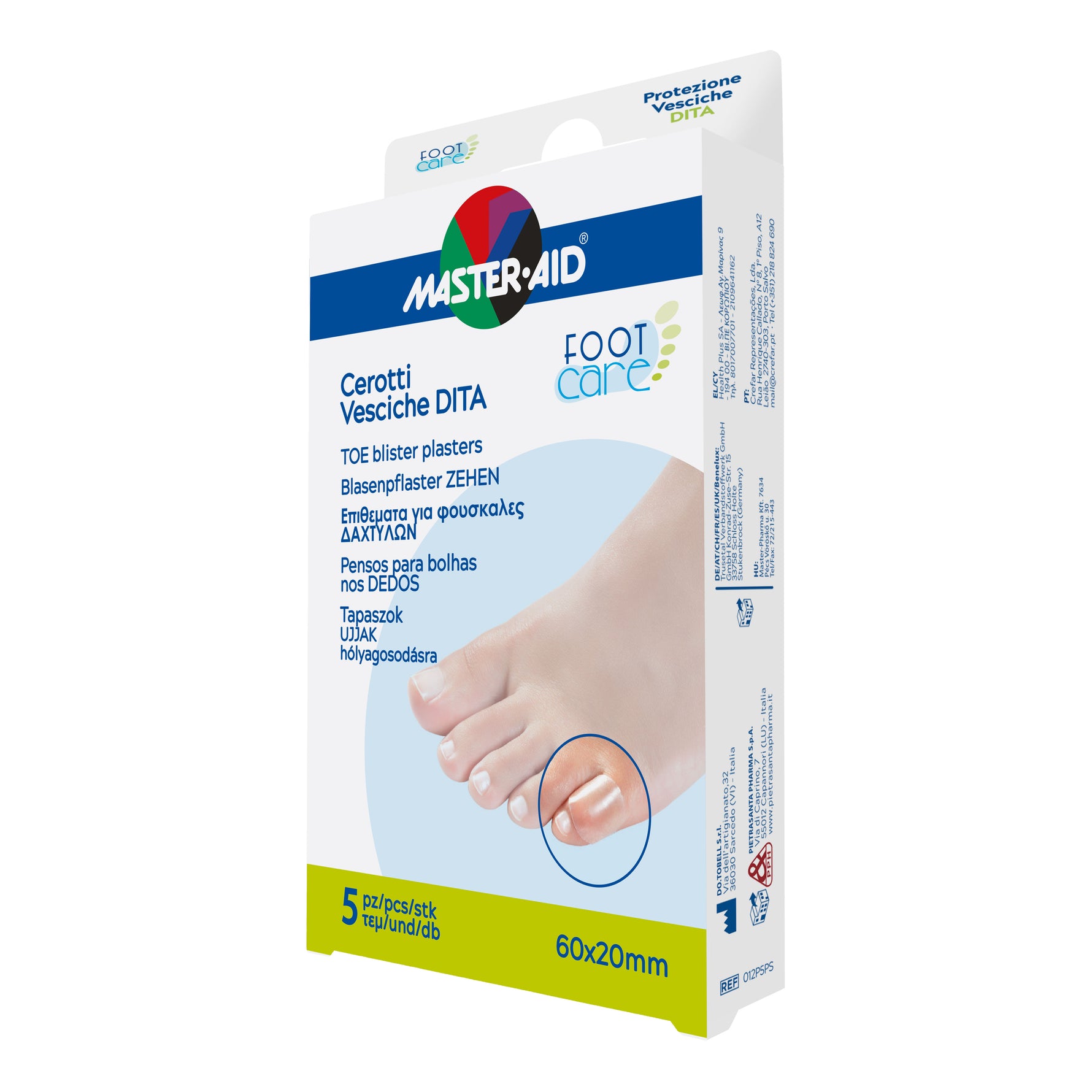 Master Aid Foot Care Vesciche Protezione Dita 60 X 20mm 5 Cerotti

