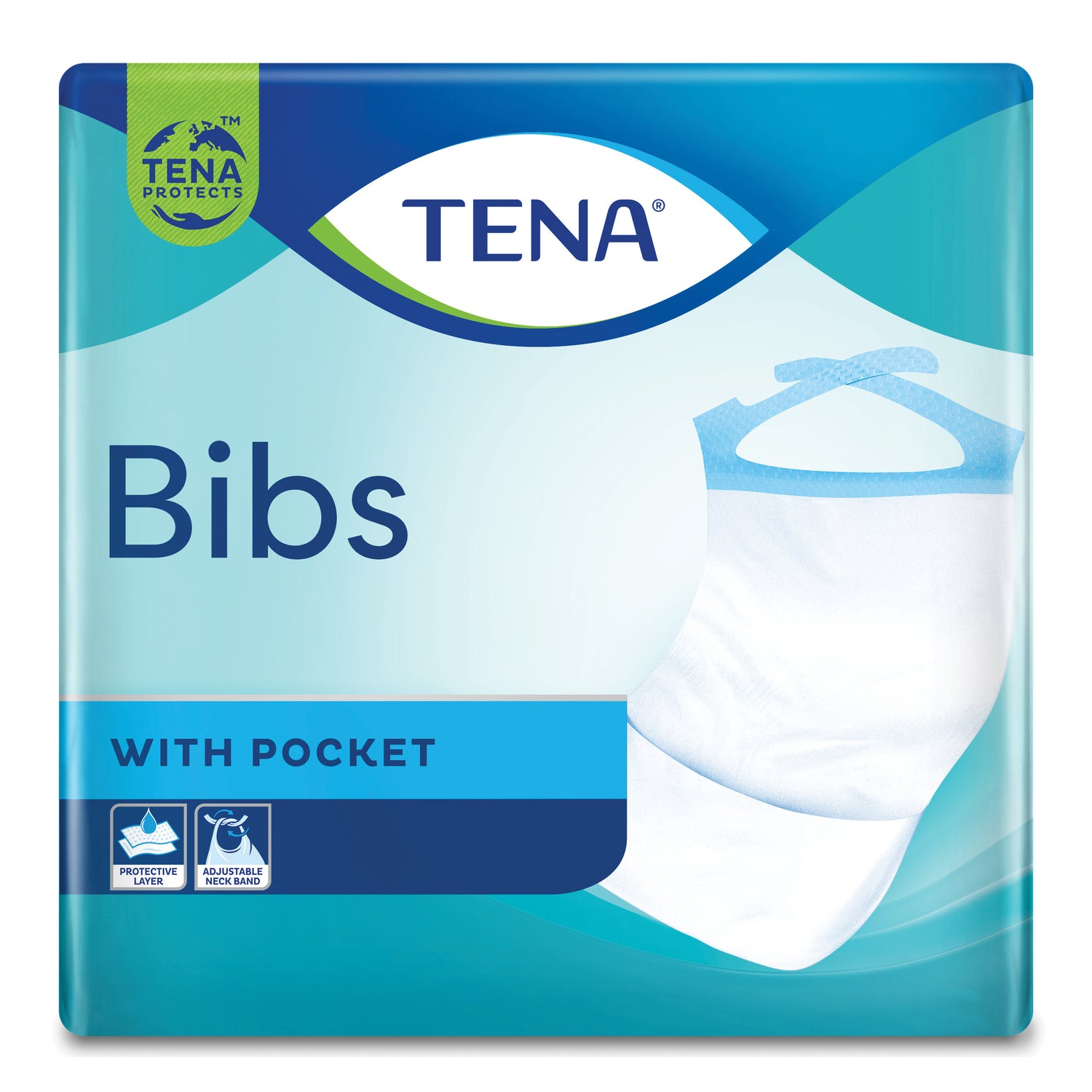 Tena Bibs - Bavagli Monouso Taglia S/M Misura 37 X 48cm 150 Pezzi