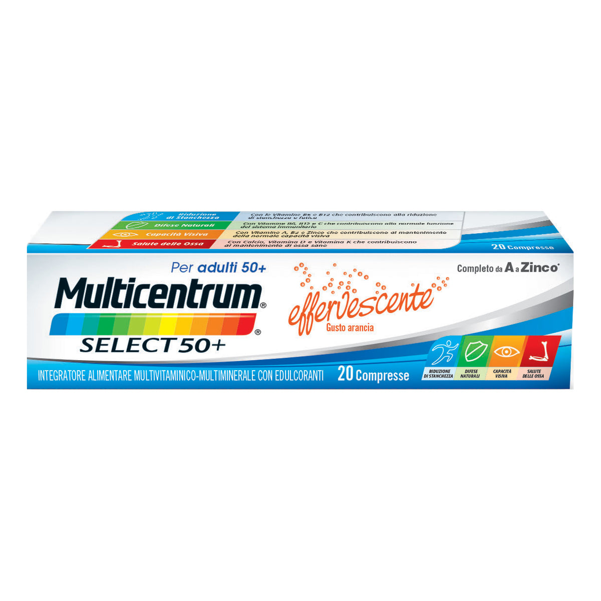 Multicentrum Select 50+ Effervescente | Integratore Multivitaminico | 20 Compresse  