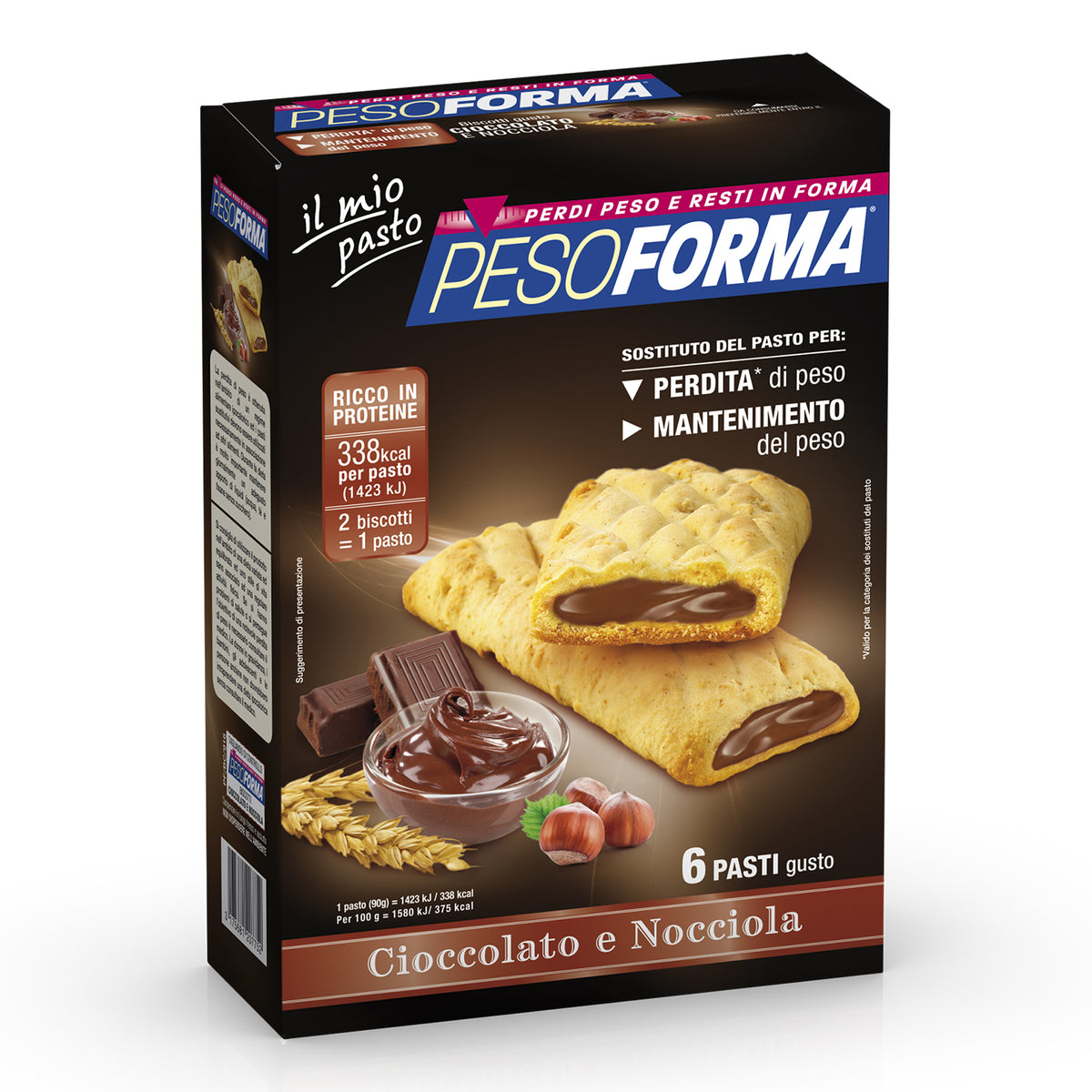 Pesoforma Biscotti Cioccolato e Nocciola 12 Biscotti ( 6 pasti )  