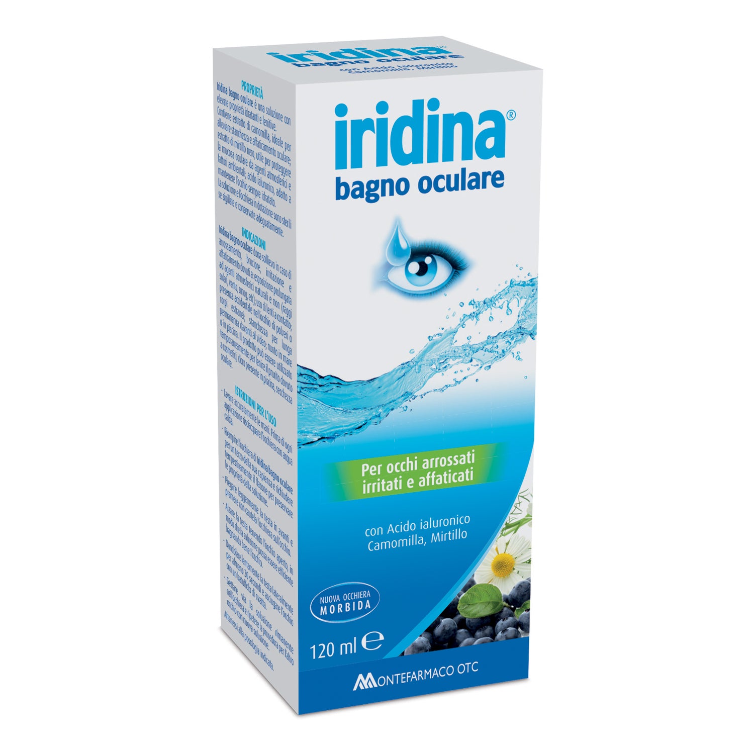 Iridina Bagno Oculare Con Acido Ialuronico Camomilla E Mirtillo 120ml