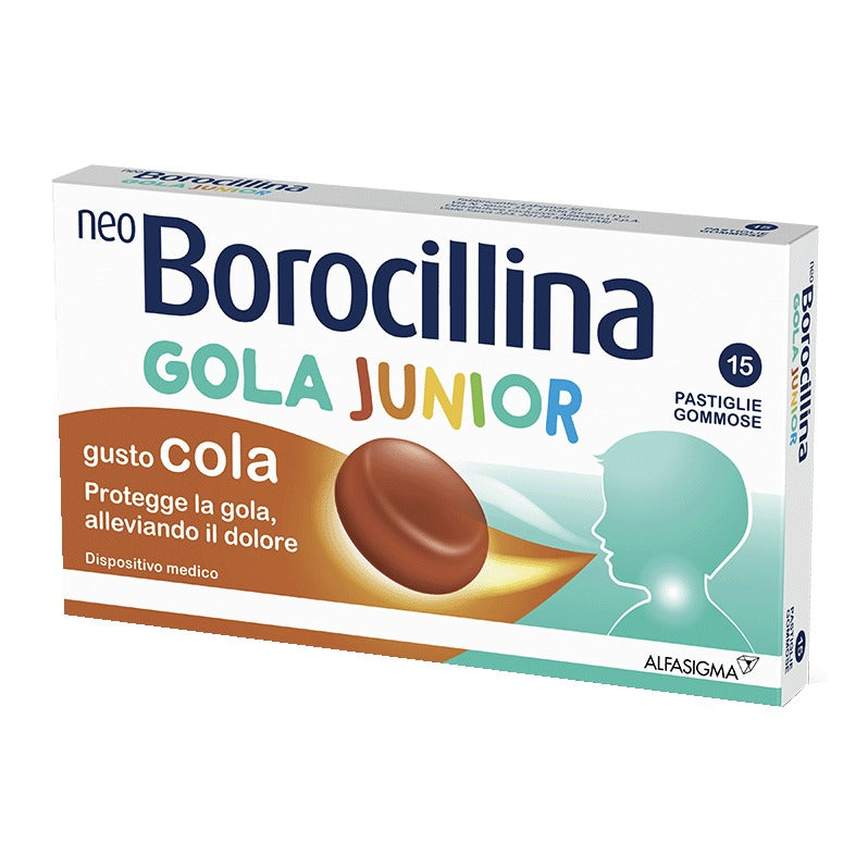 Neoborocillina Gola Junior 15 Pastiglie Gommose Gusto Cola