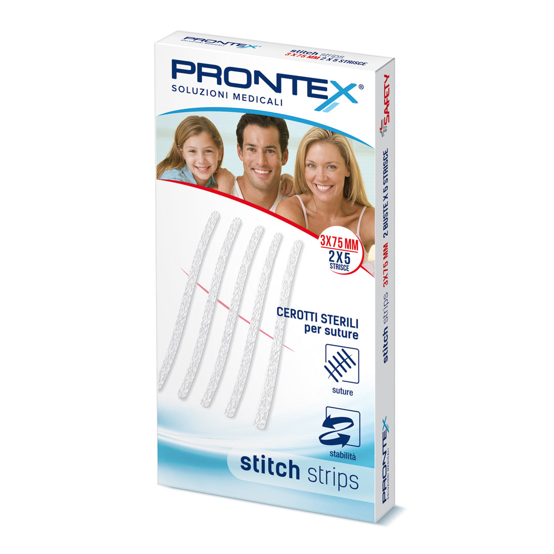 PRONTEX STITCH STRIPS 3X75 10P
