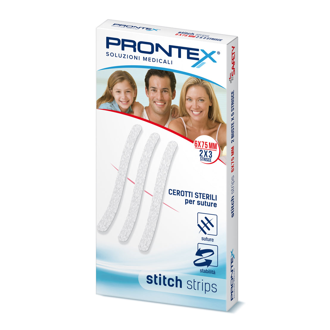 PRONTEX STITCH STRIPS 6X75 6PZ